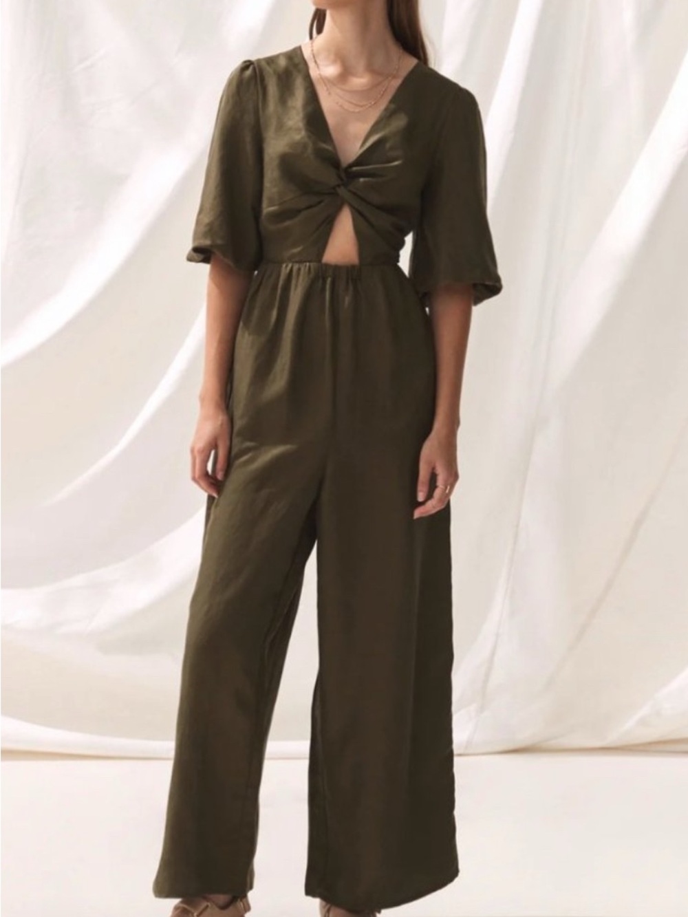 Anthropologie Sancia The Aida Twist-Front Jumpsuit Size M nwt - Picture 3 of 10